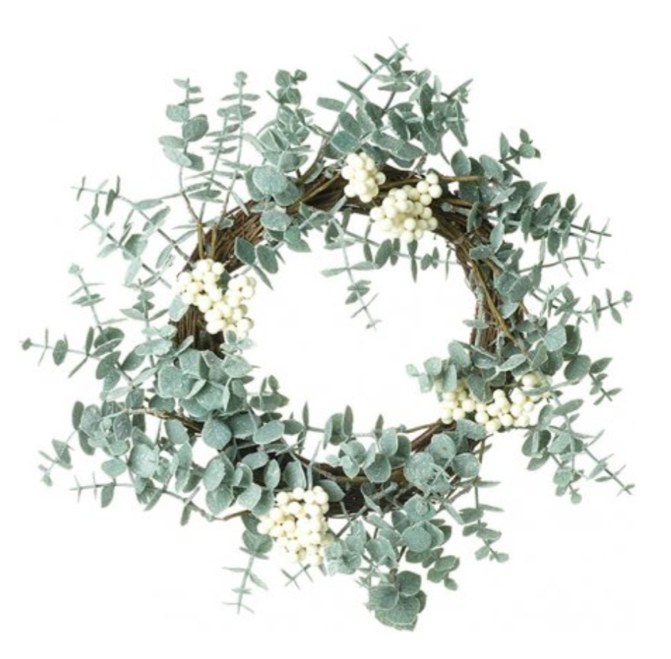 Eucalyptus & White Berry Faux Wreath