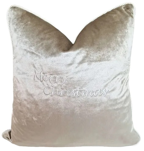 Merry Christmas Cushion Gold