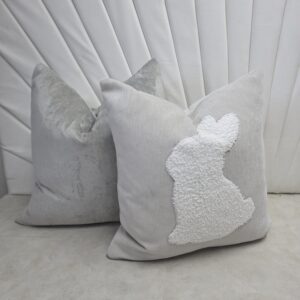 Silver Bunny Rabbit Cushion